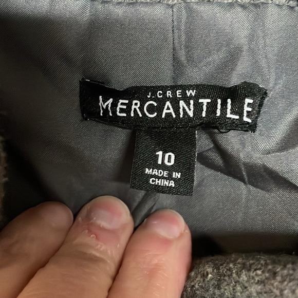 J.Crew Mercantile size 10 Gray Wool with Satin Liner Mock Neck Coat with Pockets - Picture 2 of 7